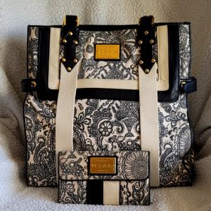 L.A.M.B. HENNA TOTE AND CLUTCH WALLET